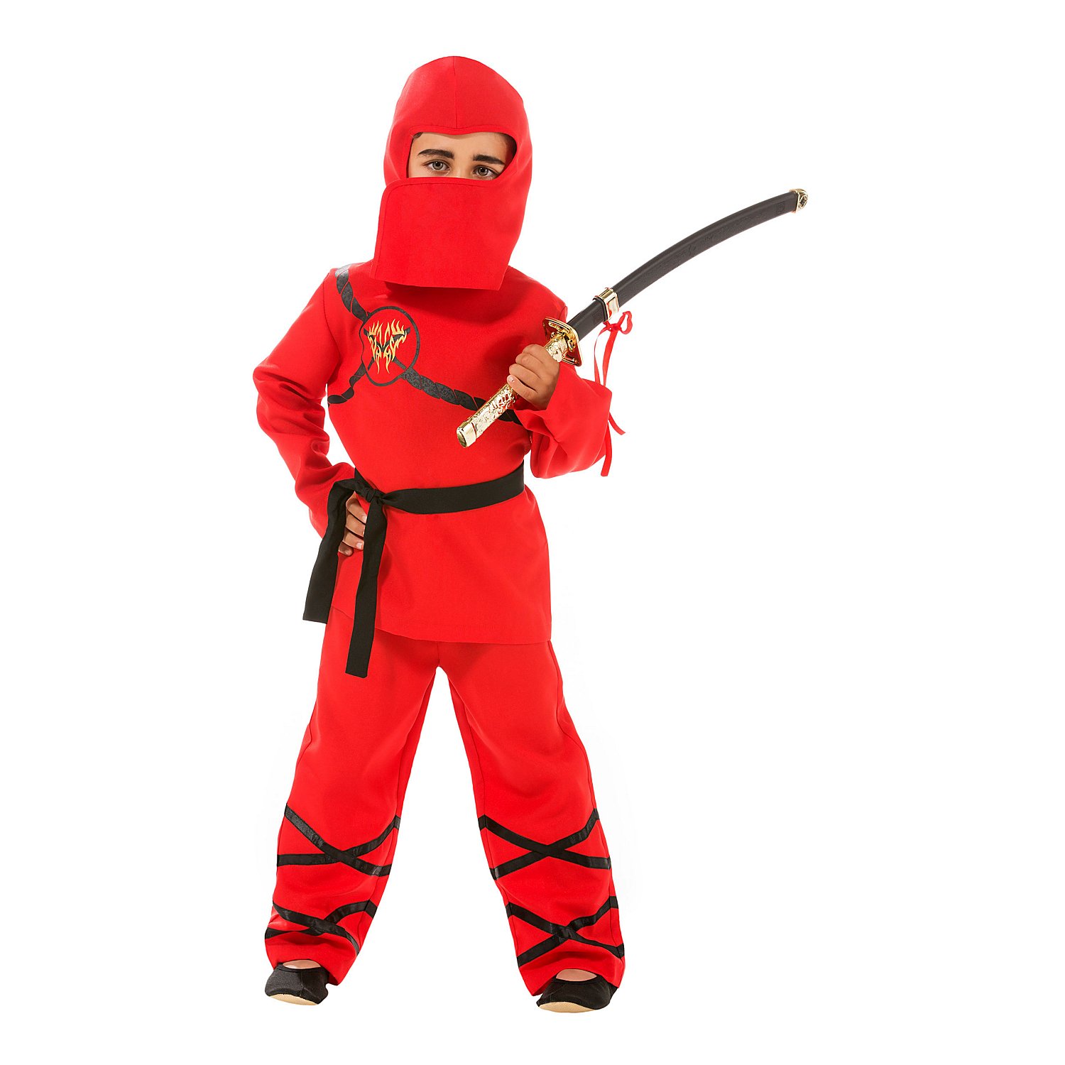 Kinder Kostüm Ninja schwarz-grün Karneval Fasching Mot 