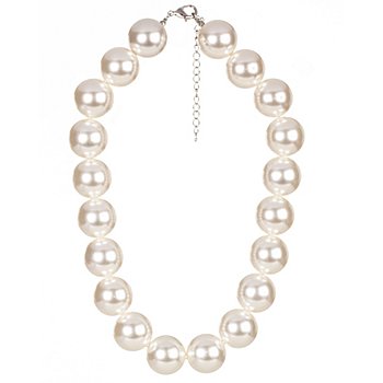 Grand collier de perles, crème