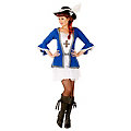 buttinette Musketier-Kostüm für Damen, blau/weiss