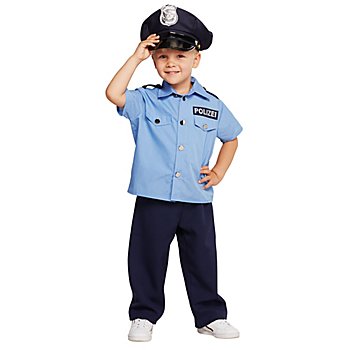 buttinette Déguisement de policier pour enfants, bleu