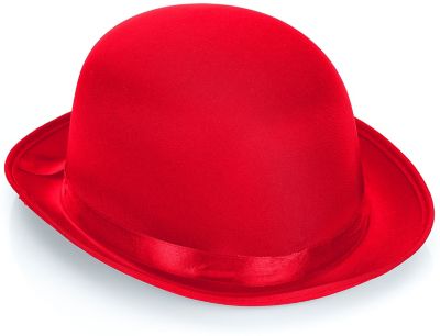 CHAPEAU MELON FEUTRE ROUGE SPECTACLE ADULTE