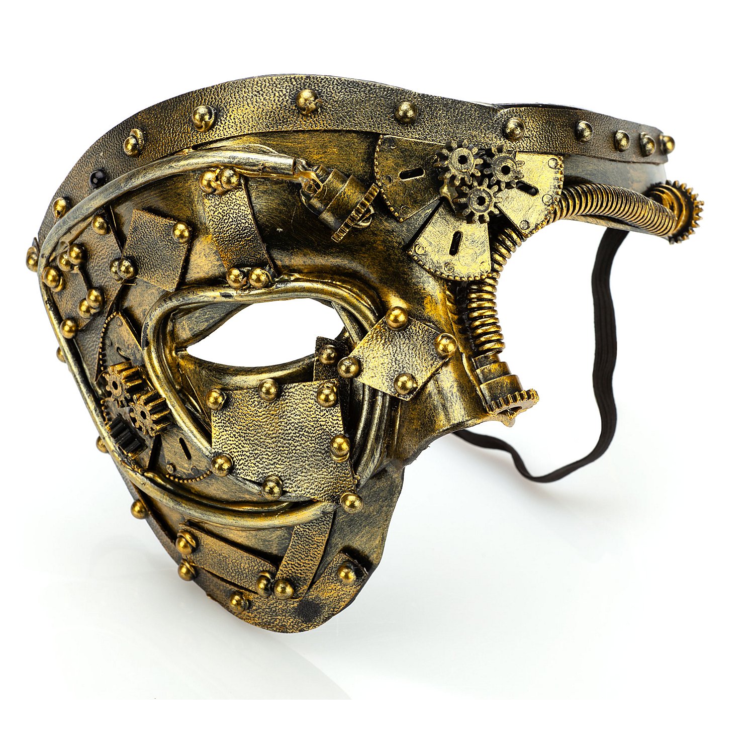 Steampunk Maske zum Tragen Pestarzt Teknobird 36 cm goldfarben Neu 