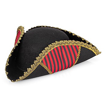 Chapeau de pirate, noir/rouge