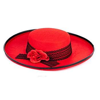 Chapeau 'Espagnole', rouge/noir
