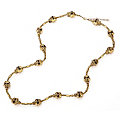 Halskette "Totenkopf", schwarz-gold