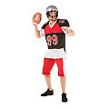 Footballer-Kostüm, rot/schwarz 