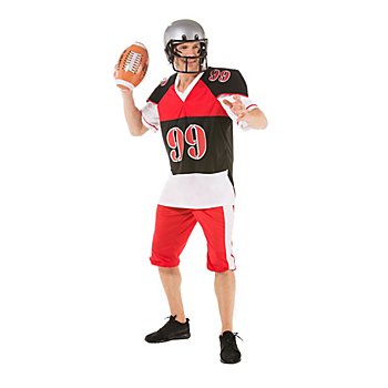 Footballer-Kostüm, rot/schwarz 