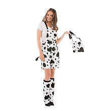 Salopette 'vache' pour femmes, blanc/noir