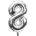 Ballon hélium "8", argent, 86 cm