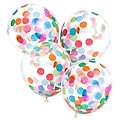 Ballons "confetti", multicolore, 30 cm Ø, 4 pièces