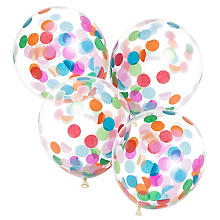 Ballon 'confetti', multicolore, Ø 30 cm, 4 pcs