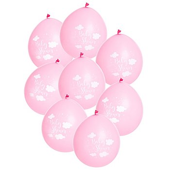 Luftballon 'Baby Shower', rosa, Ø 30 cm, 8 Stück