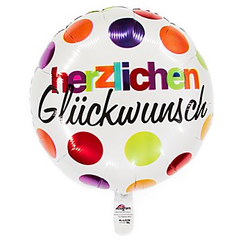 Folienballon 'Glückwunsch', Ø 43 cm